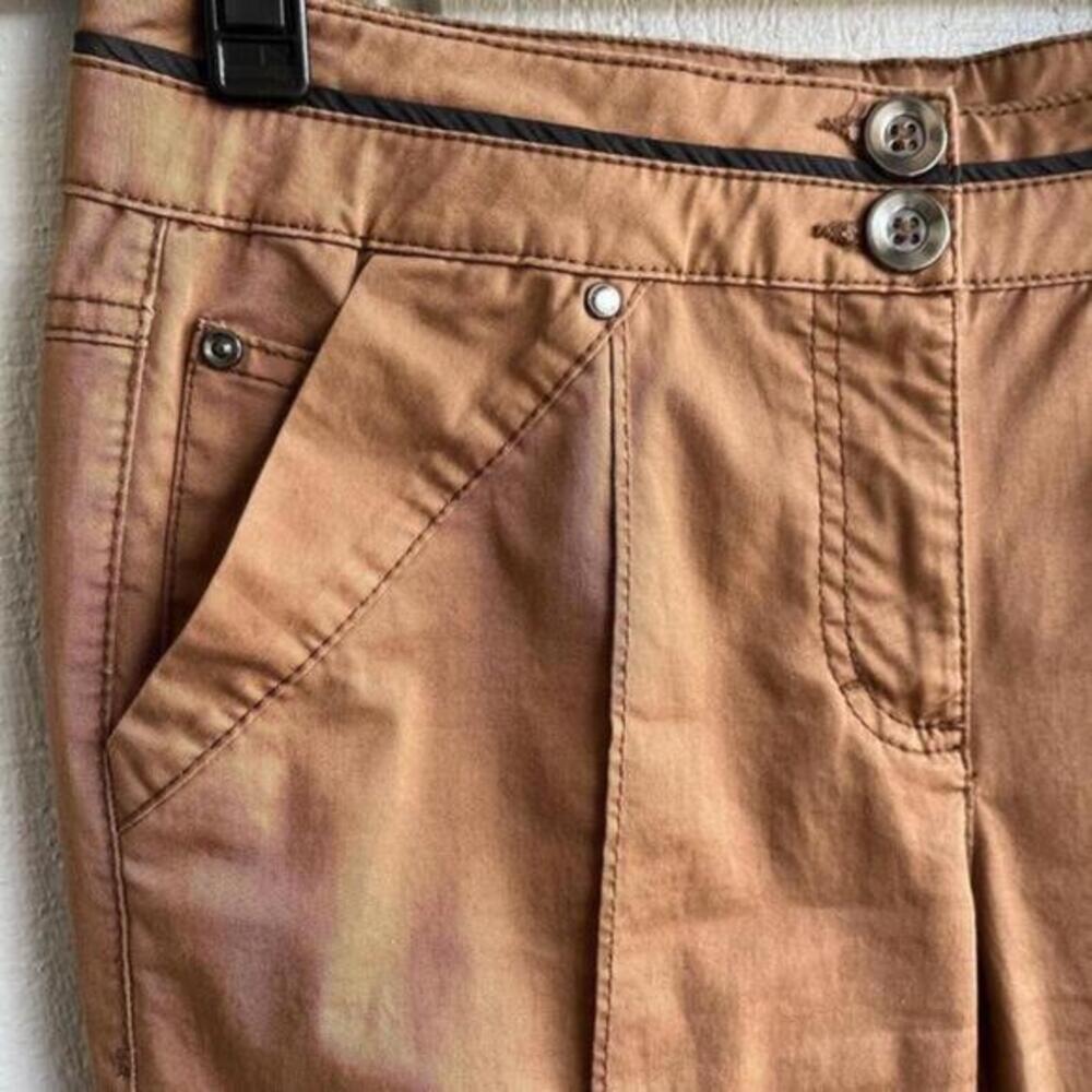 Crisca By Biba Cropped Cotton Twill Pants With Zipper Ankle Women’s Size 34 - Picture 3 of 9